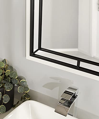 Kate and Laurel Audubon Modern Rectangle Wall Mirror, 24 x 36, White, Coastal Farmhouse Mirror for Wall - Image 4