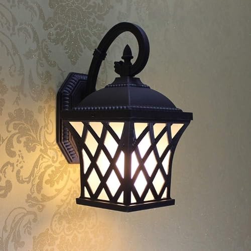 Applique d'extérieur classique lanterne en verre dépoli et luminaire contemporain étanche