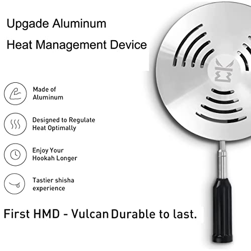 Hookah Bowl Set With Hmd - Afoosoo Upgade Aluminum Heat Management Device Charcoal Stove Holder With Cover Head + Silicone Phunnel Hookah Bowl | Long Handle | Quick Heat | Easy Cleaning (Black) #TOP4