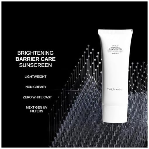 The Formularx Sun Relief Ceramide Sunscreen SPF 50 PA++++ | Broad Spectrum UV & Blue Light Protection | For Oily, Acne prone, Sensitive Skin | Brightening Barrier Care with Niacinamide, Hyaluronic acid, & Peptides | Lightweight, No White Cast | Water & Sweat Resistant | Men & Women | 50g