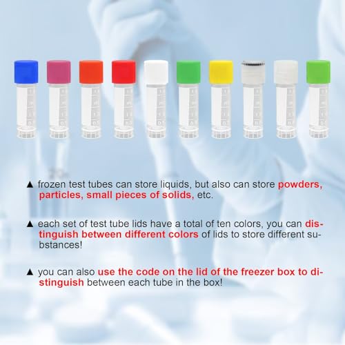 Tubes à essai de laboratoire plastique 1.8 ml avec boîte de congélation - 5