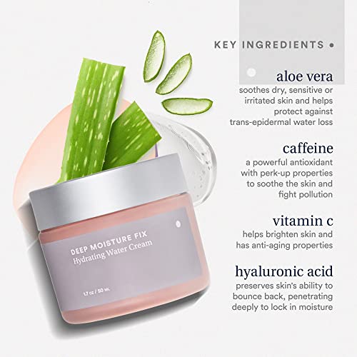 Care Skincare - Deep Moisture Fix, Hydrating Water Cream, Oil Free Face Moisturizer With Hyaluronic Acid, Fragrance Free For All Skin Types, Hydrating + Plumping 1.7 oz