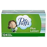 Puffs Plus Lotion Facial Tissues, 1 Family Box, 124 Tissues per Box