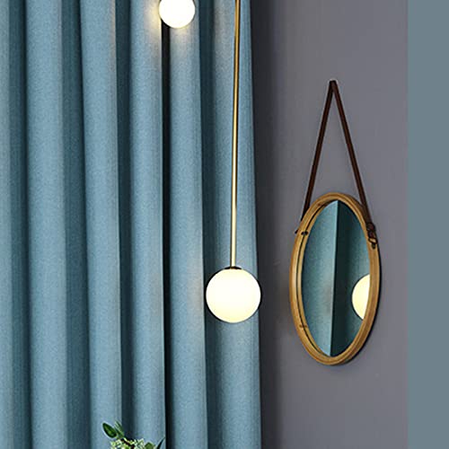 Cotton Linen Blue Blackout Curtain Stripes Pencil Pleat Curtains 2 Panels for Kitchen Bedroom Livingroom Kids Room,W170xL190cm - Image 7