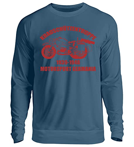 Pull bleu Motorsport Germania pour moto avec sidecar vintage taille M