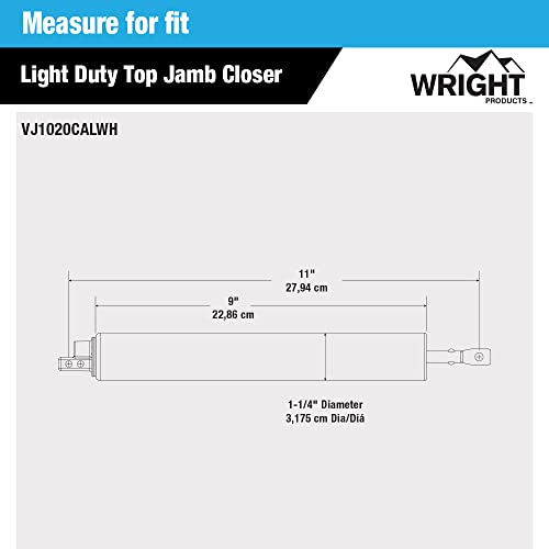 Wright Products - Light Duty Pneumatic Head Jamb Screen And Storm Door Closer, White, Vj1020Calwh #TOP2