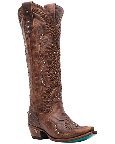 Lane Women's Cossette Western Boot Snip Toe Cognac 10 M