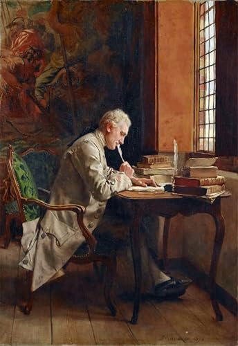 Pintura sobre lienzo El poeta de Meissonier 60x90cm para solucionar paredes vacías