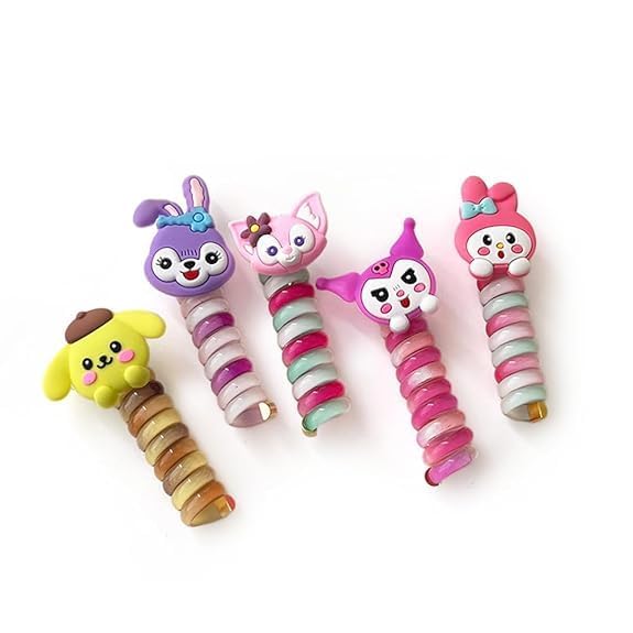 LOCANS 2Pc Rainbow Color Telephone Wire Rubber Bands for Girls Kids Braided Spiral Hair Ties Cute Cartoon Characters Multi Pattern Ponytail Maker Elastic Hair Accessories for Girls. (B0DB24VK3W) Amazon Price History, Amazon Price Tracker