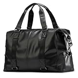 [Bellstone] ボストンバッグ ショルダーバッグ 旅行 ビジネス 出張 バッグ PC 通勤 就活 カバン 35L 大容量 スポーツ ジムバッグ ダッフルバッグ メンズ 革 レザー (黒)