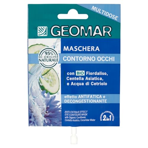 GEOMAR | Mascarilla Facial y Contorno de Ojos 2 en 1, Efecto Antifatiga y Descongestionante, 95% de Origen Natural, Dermatológicamente Testada, Made in Italy, 12 ml