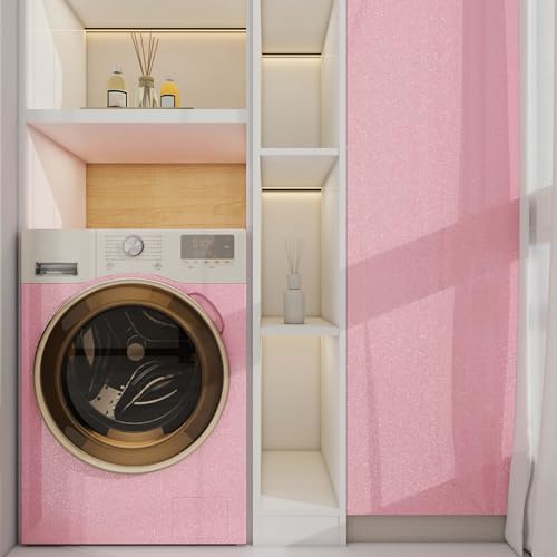 Papier peint brillant rose 40x497,8 cm autocollant et imperméable pour relooker table