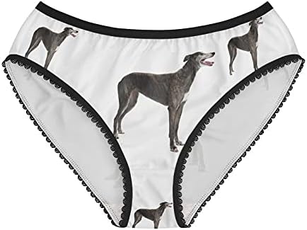 DogsMakeMeHappy Sideways Standing Greyhound Panties, Underwear, Briefs, Cotton Briefs, Underwear, Panties For Women