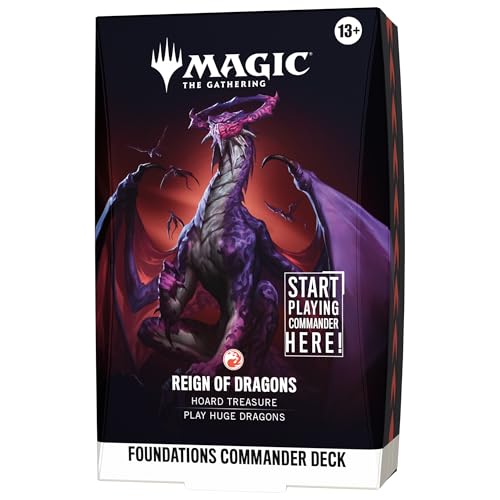 Magic: The Gathering Foundations Commander Deck - Reign of Dragons | 100-Card Deck + Accessories