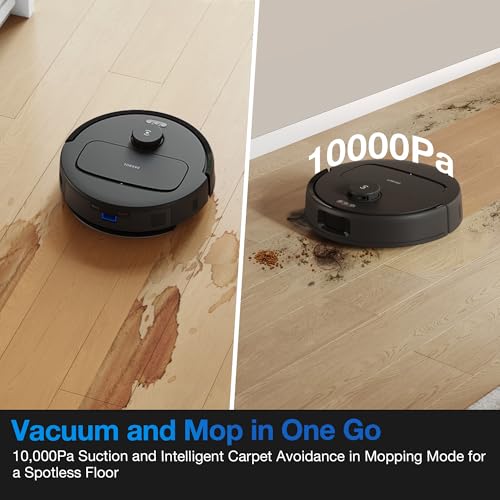 ECOVACS DEEBOT N20e Plus Robot Vacuum and Mop, 10000Pa Strong Suction, Self-Emptying Bagless Base, Tangle-Free Roller for Pet Hair, Smart Mapping, 300 Min Runtime, Alexa Compatible - Image 4