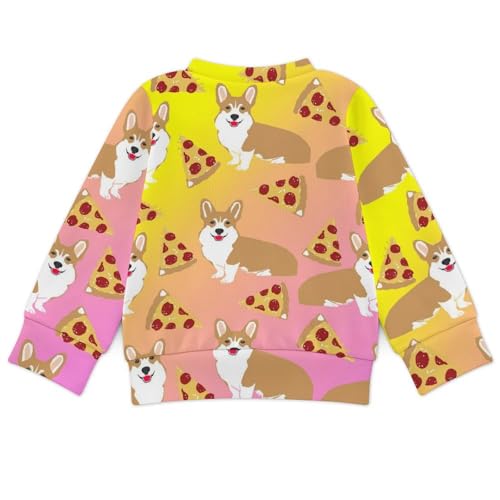 Corgi And PizzaChildren's Soft Casual Basic Pullover Sweatshirt100CM2