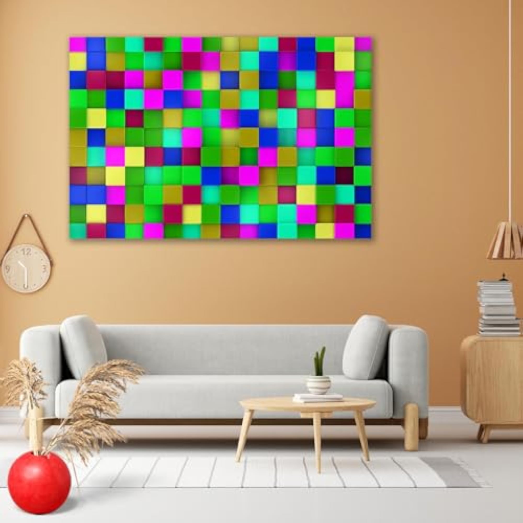 Colored Cubes Mosaic Peel & Stick Vinyl Wall Sticker