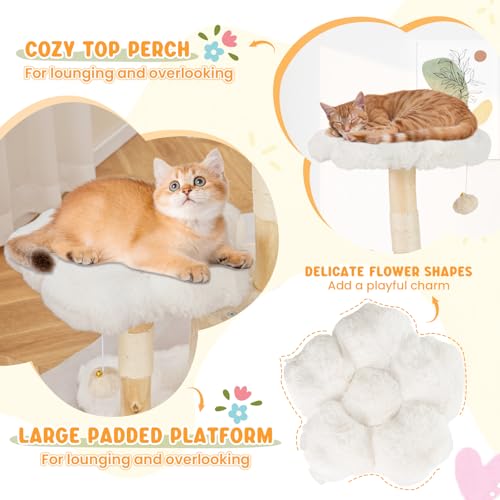 Árbol para gato de madera 32 pulgadas multi-niveles miniatura 7