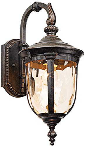 John-Timberland-Bellagio-European-Outdoor-Carriage-Light-Fixture-Bronze-Metal-16-12-Hammered-Glass-Wall-Sconce-for-Exterior-House-Porch-Patio-Outside-Deck-Garage-Yard-Front-Door-Garden-Home John Timberland Bellagio European Outdoor Carriage Light Fixture Bronze Metal 16 12 Hammered Glass Wall Sconce for Exterior House Porch Patio Outside Deck Garage Yard Front Door Garden Home