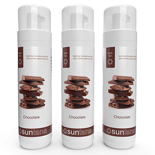 Suntana Spray Tan Chocolat Parfumé' Foncé' Auto-Bronzant Mousse - 3pk