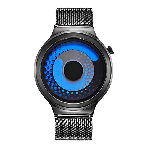 Preisvergleich Produktbild Herrenuhren,Mode Quarzuhr Wirbel Sensorische Zeigerlose Konzeptuhr Blau