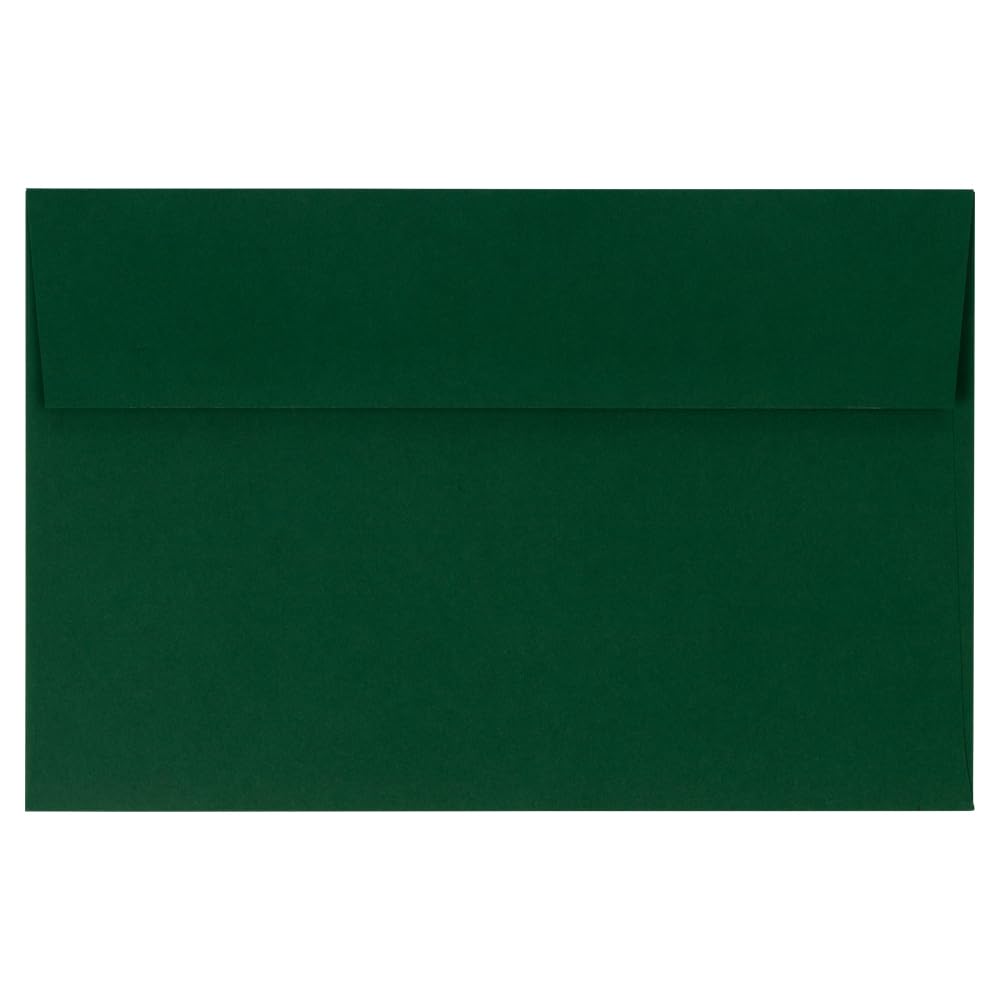 JAM PAPER A9 Premium Invitation Envelopes - 5 3/4 x 8 3/4 - Dark Green - 50/Pack