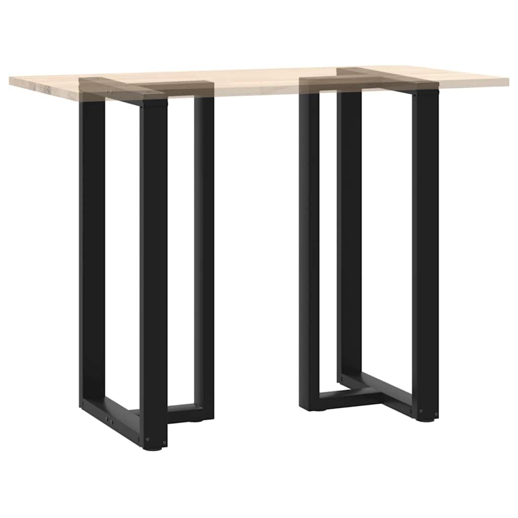 Patas de mesa modernas para tableros de mesa individuales: 2 patas de mesa de bar en forma de T con recubrimiento en polvo estables de acero en negro con patas de nivelación ajustables