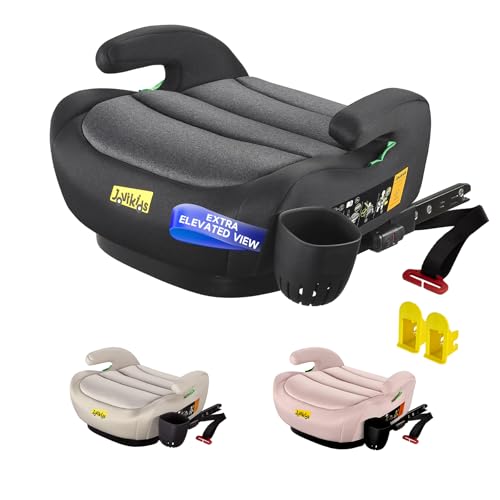 Jovikids OHHO+ i-Size Booster Car Seat 125-150cm Highback Toddler Booster Seat with ISOFIX ECE R129 Approved Seat Belt Guide Lightweight & Portable Removable Machine Washable Cover - Black