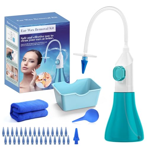 Consejos para Comprar Limpiadores de herramientas Top 5. 47 Kit para limpiador de oidos, Herramienta para eliminar la cera de los oídos con 35 en 1, Sistema de Irrigación de oídos con 2 tipos de boquillas, para kit de Limpieza de Oídos...