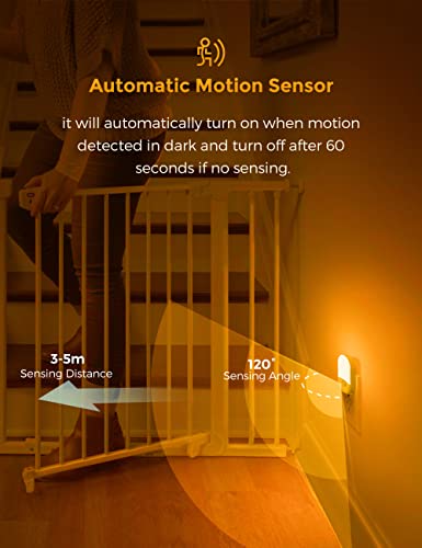 Image of L LOHAS LED Motion Sensor Night Light, Amber Night Lights Plug into Wall,2P