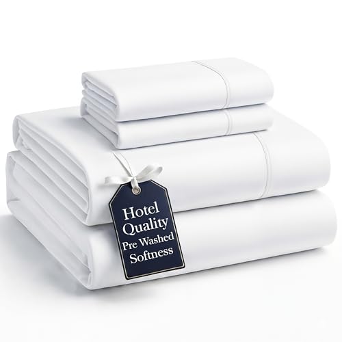 Casa Platino Queen Size Sheet Set, Brushed Microfiber Bedding with 15” Deep Pockets, Pre-Washed for Soft Touch, Cozy and Airy Feel, Lightweight Queen Bed Sheet Set for Year-Round Use – White - image 1
