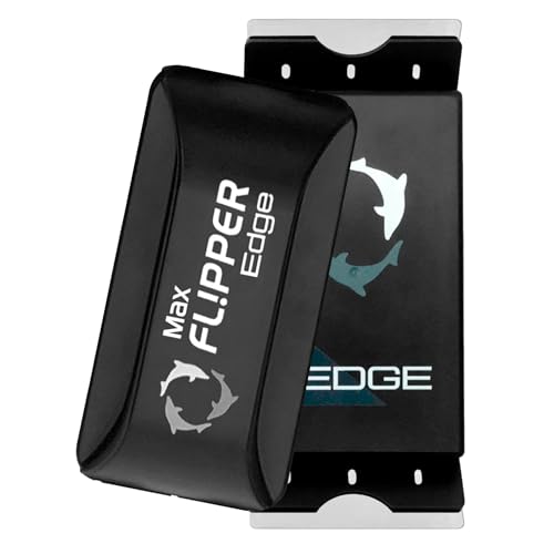 Flipper Edge Grattoir magnétique flottant 2 en 1 pour aquarium avec deux lames – Outils de nettoyage efficaces pour verre et acrylique (max)
