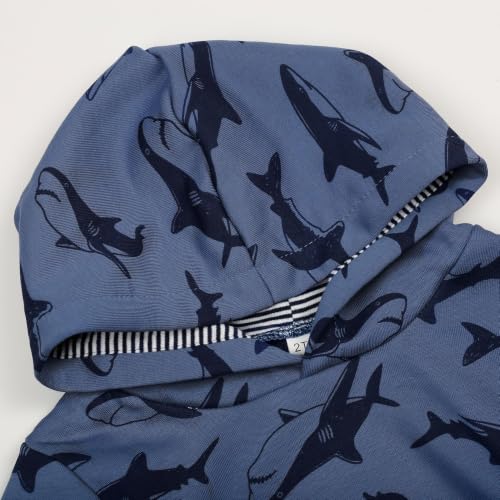 Image of Akyzic Baby Boys Dinosaurs Hoodie Boys Shark Pullover with Pocket Kids Truck Warm Sweatshirt Sweater