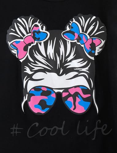 Image of Girl Clothes Cute Cool Girl Tops Splicing Pants 2 Piece Girls Summer Outfits 6-14 Years