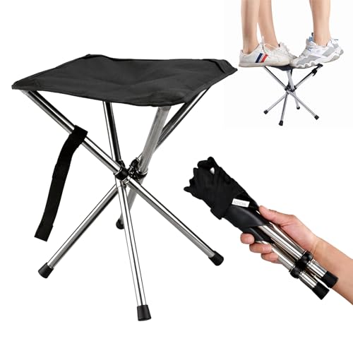 Folding Camping Stool - 13.8" BBQ Small Foldable Stool for Adults - Ideal for Outdoor Activities, Hiking, Barbecue, Bonfire, Travel- 275 lb Weight Capacity with Carry Bag (1)
