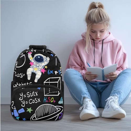 Arithmetic Spaceman Backpack Sets for School Boys 3 Pcs Bookbag for Boys 4-6 Large Capacity School Bag with Lunch Bag for Primary Students Knapsack3