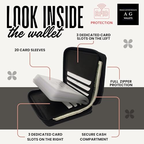ag wallets Mens Zip Around Leather Wallet with Inserts (Black)2