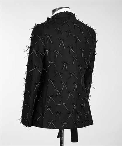 Men’s Suit 3D Handmade Bow 2 Piece Slim Fit Diamond Tie Luxury Blazer Jacket Pants Tuxedo Set for Dinner,Prom,Wedding3