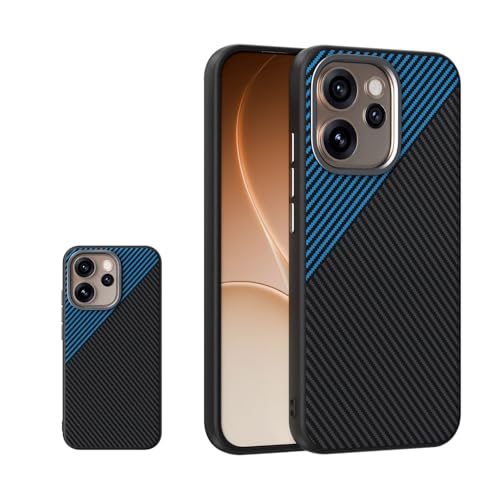 Coque Oppo Reno15 Pro en TPU bleu effet fibre de carbone antichoc