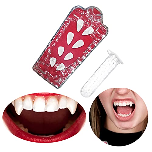 AMLESO 4 pares de dentes de vampiro Halloween dentes dentadura zumbi fantasma demônio para festa de