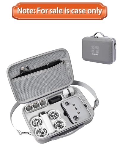Image of VERTUS Premium Carrying Case for DJI Neo Drone, Hard Shell Travel Case for DJI Neo Drone, Rc-N3 Remote Controller, Neo Intelligent Flight Battery, Travel Carrying Bag with Shoulder Strap (Grey)