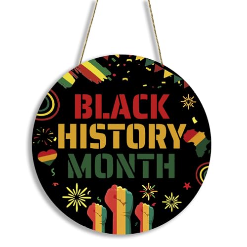 Black History Month Decorations Door Sign Black History Decorations Hanging Wall Decor Blacks History Month Sign Wooden Plaque African American Wreath For Front Door Porch Office Decor