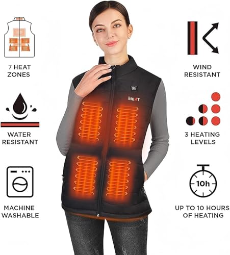 Heated Vest for Men and Women,Lightweight Rechargeable Electric Heating Vest with 14400mAh Battery Pack3