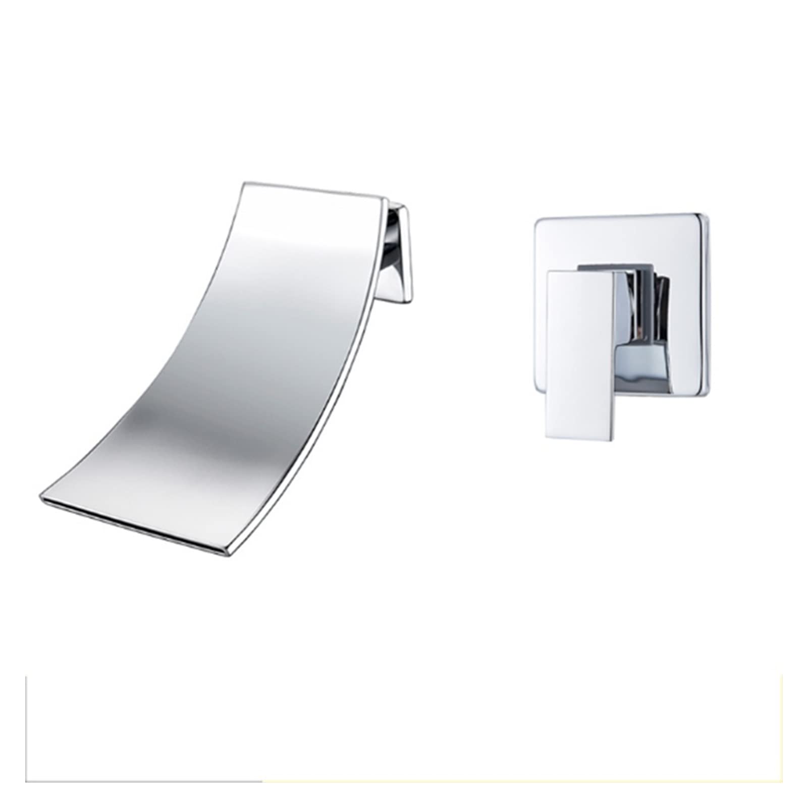 Two-piece Bathroom Basin Faucet Waterfall Gentle Effluent Basin Faucet Wall-Mounted Hot and Cold Water Faucet Easy to Install(C)