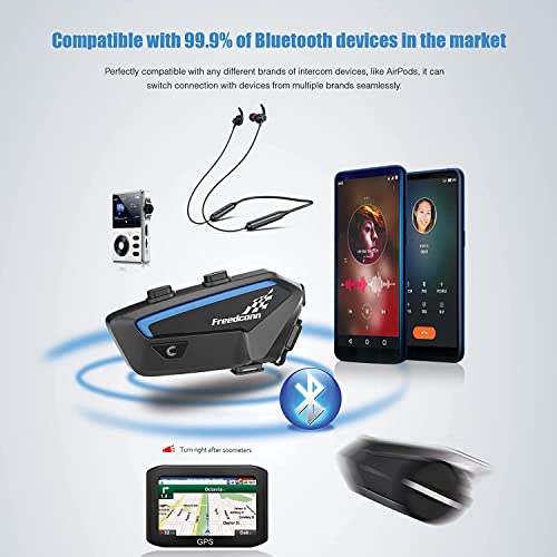 FreedConn FX 10 Riders Motorcycle Bluetooth Headset with Music Sharing - Image 3