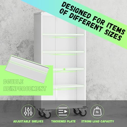 image for INTERGREAT Tall Storage Cabinet with Wheels, 72