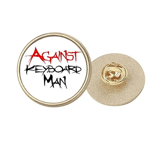 Broche Against Keyboard Man en métal doré art déco, bijou veste M