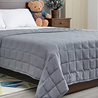Scamzsure Weighted Blanket 7kg Adults Anxiety Therapy Insomnia Sensory Relief Stress,Comfortable Gravity Blanket cover Micro Glass Beads for Deep Sleep,Single/Double - Dark Grey - 120 x 180cm