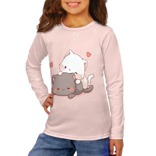 Image of WELLFLYHOM Long Sleeve T-Shirt for Boys Girls 3-16 Years Old Tee Tops Crewneck Pullover Shirts Fall Outfits