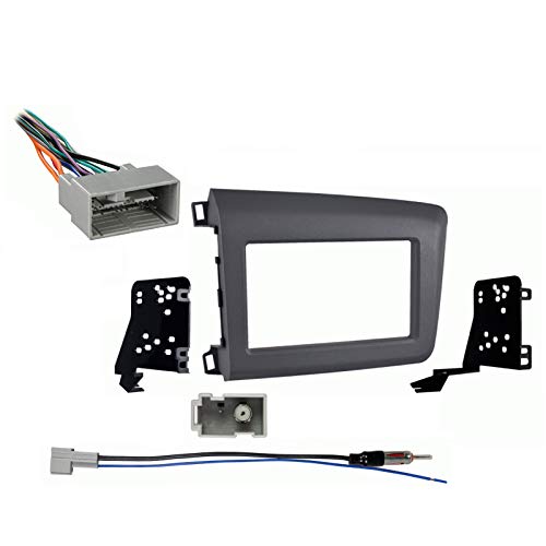 Harmony Audio Radio Install Bundle Fits Honda Civic 2012 with Metra 95-7881G Single Double DIN Dash Kit
